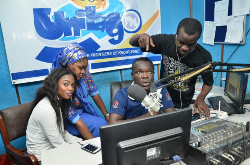 The Crew during the interview with Evelle, Winner of the Nigerian Idol Season IV Winner